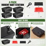 Rat Stations Large Rodent with Key Reusable Mouse Stations Mice Blocks Heavy Duty Boxes for Outdoor Rodents Blocks Station, Bait Not Included, Black (11 x 7 x 4.7 Inches,Classic,2 Pcs) - Image 7
