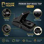 Blinc Mouse Trap, 2 Pack Heavy Duty Snap Trap, High Sensitivity, Reusable Mice Catcher and Killer for Indoors, Garage, Kitchen - Image 3