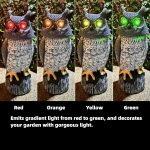 Solar Powered Garden Owl with Motion Detection, Rotating Head, Realistic Hoots and Silent Mode, Outdoor Statue and Sculpture, Owl Decoration for Home, Garden, Patio and Lawn - Image 4