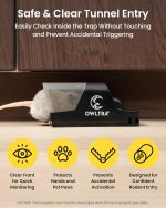 OWLTRA in-/Outdoor Safe Extra Large Plastic Tunnel Snap Rat Trap 2PCS, Instant Kill Rodent Snap Trap with Clear Tunnel Entry, Touch-Free Release, and Powerful Snap, Black - Image 3