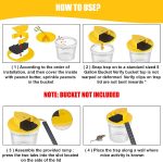 Pack 2 Bucket Lid Mouse Rat Trap, Mouse Catching Tool, Trap Door Style, Multi Catch, Auto Reset, Indoor Outdoor, 5 Gallon Bucket Compatible (Mixed) - Image 3