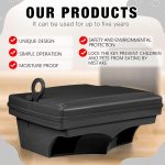 Qualirey 6 Pcs Rat Bait Station with Keys Outdoor for Mice Pests, Black - Image 3
