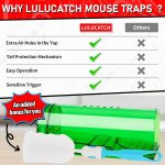 LULUCATCH Humane Mouse Traps 6 Pack, Live Catch Release Rodent Traps, Green - Image 6