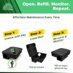 Mouse Bait Station 2 Pack Medium Size, Tamper Resistant Lockable Bait Boxes Indoor Outdoor, High Capacity Mid Size Rodent Bait Box with Key, Reusable Weather Resistant Pest Control - Image 7