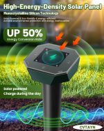 Snake & Mole & Rabbit & Skunk Repellent Solar Powered, Upgraded Ultrasonic Deterrent, IP65 Waterproof, Gopher Groundhog Chipmunk Raccoon and Vole Repellent & Deterrent for Lawn & Garden, 10 Pack - Image 3