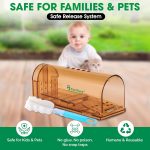 CaptSure™ 2-Pack Humane Mouse Traps Indoor for Home - Small Live Mouse Trap Catch and Release, Mice Traps for House Indoor & Outdoor - Reusable Catcher & No Kill Traps for Rodent/Voles - Image 4