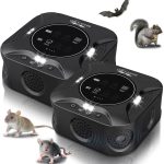 2 Packs-Indoor Ultrasonic Pest Repeller Plug-in,with a Display Screen & LED Strobe Light,Effectively Repels Mice,Squirrels,roaches & Other Rodents Up to 3900 Sq.Ft.Suitable for attics,garages,etc.