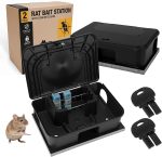 2 Set Rat Bait Station with Concrete Weight 13.8" x 8.3" x 4.3"