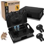 2 Set Rat Bait Station with Concrete Weight 13.8" x 8.3" x 4.3"