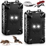 2026 New Rodent Repellent for Car Engines Ultrasonic Mouse Repellent Plug-in Battery Operated Car Rodent Repellent Under Hood Keep Mice Rat Squirrel Out of Car, Attic, Garage, Barn(2Pack)