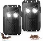 2026 New Ultrasonic Rat Repellent for Car Rodent Repellent Plug-in Rat Deterrent for Car Engines Battery Operated Rodent Repellent Under Hood Keep Mice Squirrel Out of Attic Barn 2 Pack