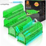 4 Pack 93 Holes Humane Mouse Traps Indoor for Home/Outdoor, Live Catch and Release Mice Traps, No Kill Mouse Catcher, Easy to Set and Reusable Humane Trap, Safe for Families and Pets