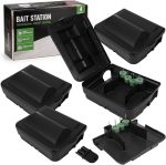 4 Pack Rat Bait Station, 10.3" x 8.5" x 4.2" Rodent Station