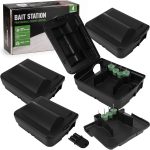 4 Pack Rat Bait Station, 10.3" x 8.5" x 4.2" Rodent Station