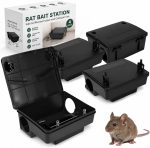 4 Pack Rat Bait Station, Tamper-Resistant Rodent Box with Key
