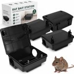 4 Pack Rat Bait Station, Tamper-Resistant Rodent Box with Key