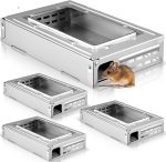 4 Packs Multi Catch Mice Container Clear Top Humane, Large, Silver