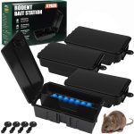 4 Pcs Rat Bait Stations with Keys Lockable Traps Outdoor Indoor