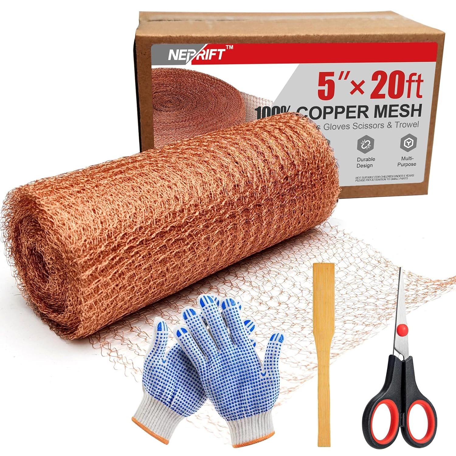 5 Inch×20 ft Copper Mesh Rodent Control, 100% Pure Copper 5 Inch×20 ft Copper Mesh Rodent Control, 100% Pure Copper Barrier - Image 1
