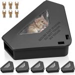 6 Pack Black Mouse Bait Stations with Visible Window & Keys