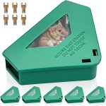 6 Pack Green Mouse Bait Stations with Visible Window & Keys