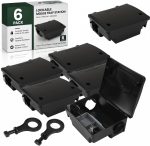 6 Pack Large Rat Bait Station with Key, 8" Tamper Resistant