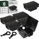 6 Pack Large Rat Bait Station with Key, 8" Tamper Resistant