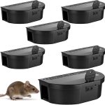 6 Pack Mouse Bait Station Rat Box with Security Key, Black