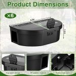 6 Pack Mouse Bait Station Rat Box with Security Key, Black - Image 2