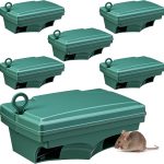 6 Pack Rat Bait Stations with Key Reusable Mouse Stations Mice Blocks Heavy Duty Boxes for Outdoor Rodents Mice Blocks, Bait Not Included (Classic,Green)