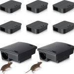 8 Pack Rat Station Box with Key 2 Large & 6 Compact Bait Stations