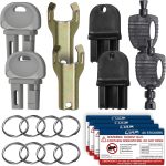 8 Pack Rodent Bait Station Keys for Protecta LP, EVO Protecta, Aegis Mouse Bait Station, Bell Labs, EZ-Clean, Heavy-Duty Plastic Assorted Replacement with 8 Key Rings & 4 Warning Labels.