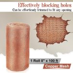 8" x 100 ft Copper Mesh for Rodent Control, Rustproof Copper Wool for Slugs, Bats, Snails, Birds, DIY Hole Filler, Gap Blocker for Gardening and Home Use - Image 2