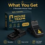 Blinc Mouse Trap, 2 Pack Heavy Duty Snap Trap, High Sensitivity, Reusable Mice Catcher and Killer for Indoors, Garage, Kitchen - Image 2