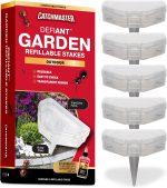 Catchmaster DEFIANT Reusable Outdoor Garden Stake Ant Traps (5 Pack), Bait NOT Included – Bait Stations That Hold Liquid Ant Killer - For Garden, Soil & Mulch – Discreet Bait Stations for Pest Control