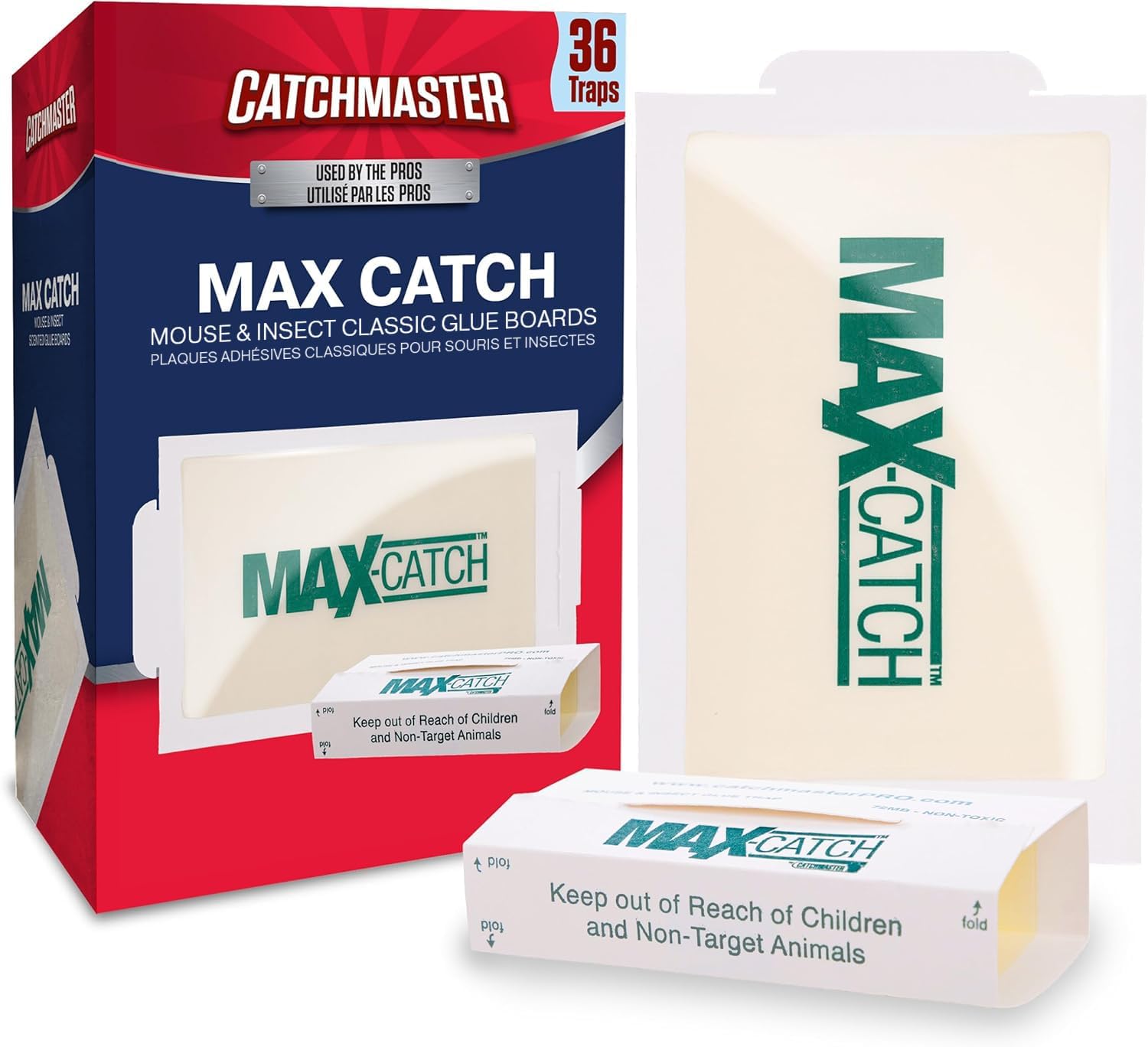 Catchmaster Max-Catch Glue Traps 36pk, Sticky Mouse Traps Indoor for Catchmaster Max-Catch Glue Traps 36pk, Sticky Mouse Traps Indoor for Home - Image 1