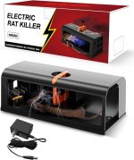 Electric Rat Trap Indoor for Home, 3900V Electronic Rat Trap Zapper with Anti-Escape Baffle, No-Touch Cleanup, Reusable Plug-in Rodent Trap for Home Kitchen Garage