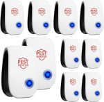 Electronic Ultrasonic Repellet,Plug-in Indoor Pest Deterrent Device for Mice, Rats, Ants, Roaches, Spiders & Mosquitoes, Quiet Multi-Room Home Use – 10 Pack