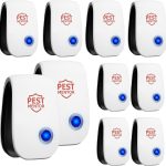 Electronic Ultrasonic Repellet,Plug-in Indoor Pest Deterrent Device for Mice, Rats, Ants, Roaches, Spiders & Mosquitoes, Quiet Multi-Room Home Use – 10 Pack