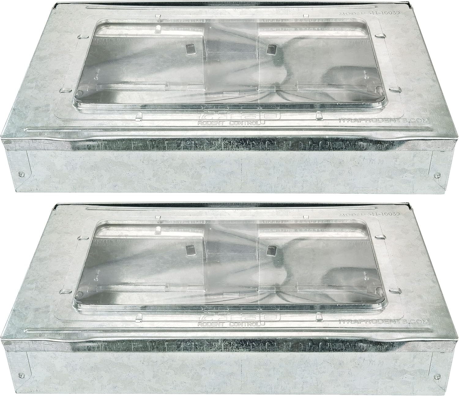 Humane Mouse Trap 2-Pack – No Winding or Resetting, Non-Jamming, Humane Mouse Trap 2-Pack – No Winding or Resetting, Non-Jamming, Clear Window View, Silver, No-Kill Indoor Mouse Traps, Preferred by Professional Pest Controllers - Image 1
