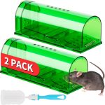 LULUCATCH Humane Mouse Traps 2 Pack, Live Catch and Release Rodent Traps