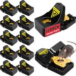 LULUCATCH Mouse Traps, 12 Pack Snap Rat Traps, Quick-Set Reusable Sanitary Mice Traps, Rodent Traps Mice Catchers Indoor Outdoor for Home Garage, Pet Safe & Easy to Use