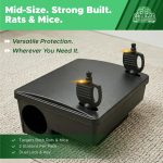 Mouse Bait Station 2 Pack Medium Size, Tamper Resistant Lockable Bait Boxes Indoor Outdoor, High Capacity Mid Size Rodent Bait Box with Key, Reusable Weather Resistant Pest Control - Image 2