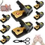 Mouse Traps - Rat Trap Quick Effectively Best Mouse Trap Safe No Touch Humane Mousetraps Indoor Outdoor Reusable Mouse Traps, Snap Traps for Mice Traps Used Basement/Garage/attic 9Set(2L+6S+1*Clip)