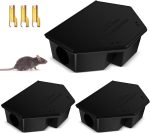 Mysora 3 Pcs Rat Stations with Keys Mouse Boxes Lockable