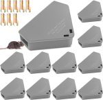 Qualirey 12 Pcs Triangle Mice Rat Bait Stations, 5x3 in, Gray