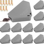 Qualirey 12 Pcs Triangle Mice Rat Bait Stations, 5x3 in, Gray