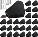 Qualirey 24 Pcs Triangle Mice Rat Bait Stations, 5x3 in, Black,Silver Key