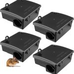Qualirey 4 Pack Rat Station with Key, 8.66 x 7.5 x 3.9 in