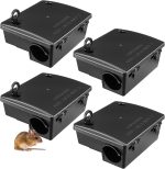 Qualirey 4 Pack Rat Station with Key, 8.66 x 7.5 x 3.9 in